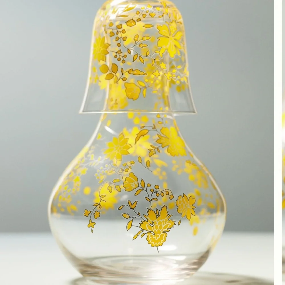 LAST SET 🔥 Mae Yellow floral glasses set of 4